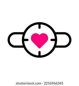 clock icon duotone red black style valentine illustration vector element and symbol perfect. Icon sign from modern collection for web.