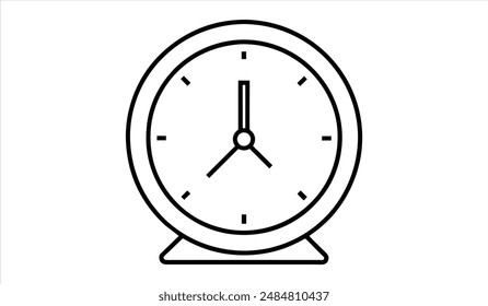 clock icon. Editable stroke. Vector illustration.