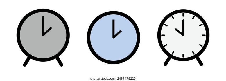 Clock icon. elegant clock concept on isolate background. slim watch. analog clock illustration. watch icon. Eps 10.