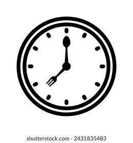 Icono del reloj. Señal de ayuno para concepto móvil y diseño web. ilustración vectorial