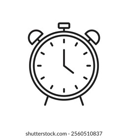 Clock icon Flat art in black and white isolated