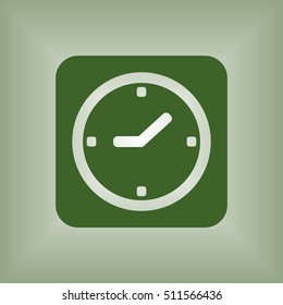 Clock  Icon. Flat design.