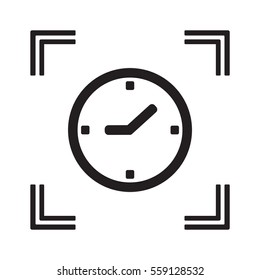 Clock  Icon. Flat design.