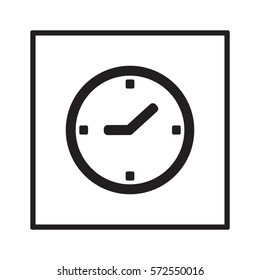 Clock  Icon. Flat design.
