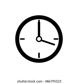 Clock icon. Flat design. Silhouette vector illustration