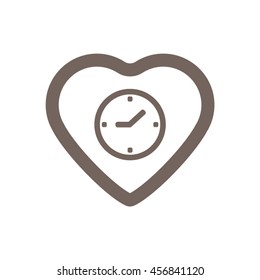 Clock  Icon . Flat design.  Vector illustration.