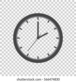 Clock icon, flat design. Vector illustration on isolated background.