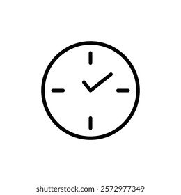 Clock icon flat editable icon mark