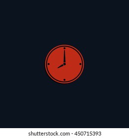 Clock icon. Flat illustration.