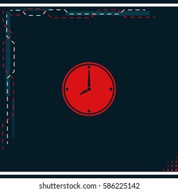 Clock icon. Flat illustration.