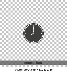 Clock icon. Flat illustration.