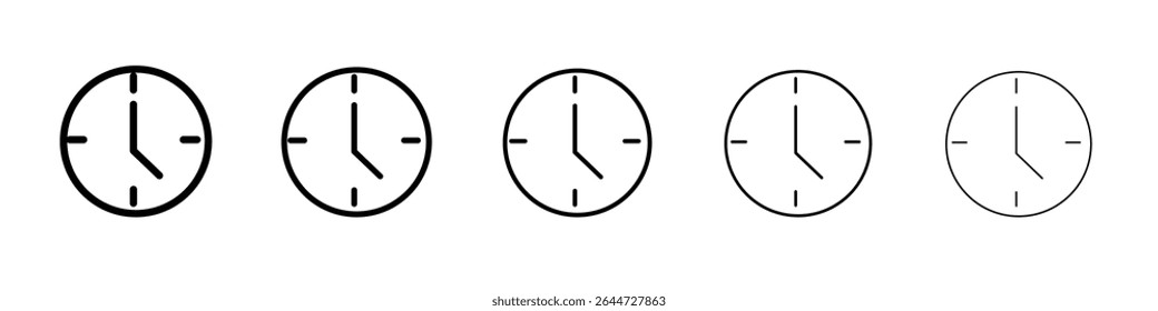 Clock icon flat illustration set logo