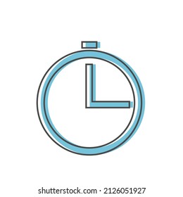 Clock icon in flat line style isolated on background. Clock icon page symbol for your web site design Clock icon logo, app. Clock icon Vector