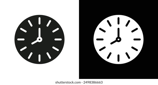 Symbol der Uhr, flache Linie, Symbolsatz.