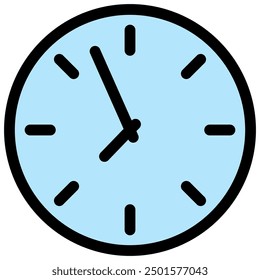 Icono de reloj con estilo de contorno plano