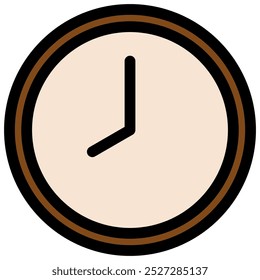 Icono de reloj con estilo de contorno plano