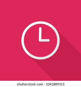 Clock icon. Flat Clock sign isolated icon sign vector