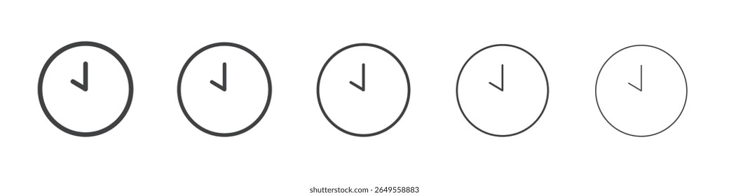 Clock icon flat simple outline logo