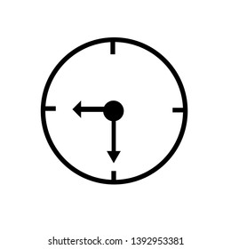 clock icon flat simple vector