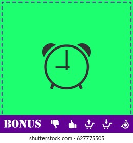 Clock icon flat. Simple vector symbol and bonus icon