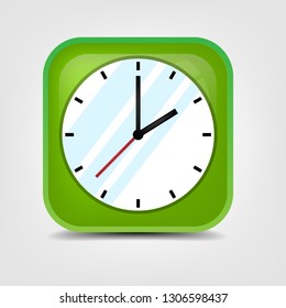 Clock icon in flat style