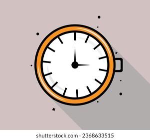 Icono de reloj en estilo plano, Business watch. Elemento de diseño del vector