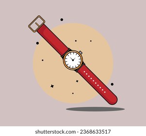 Icono de reloj en estilo plano, Business watch. Elemento de diseño del vector