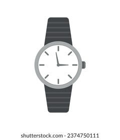 Clock icon in flat style, Business watch. Vector design element