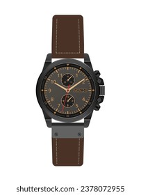 Uhrsymbol in flachem Stil, Business watch. Vectordesign-Element
