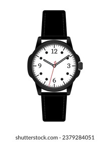 Icono de reloj en estilo plano, Business watch. Elemento de diseño del vector