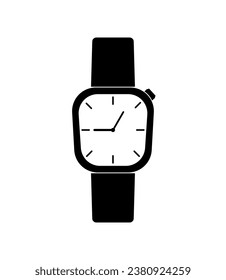 Icono de reloj en estilo plano, Business watch. Elemento de diseño del vector