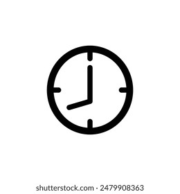 Clock icon in flat style. Clock design over white background, Abstract illustration of simple icon in flat style. Element demographic template with an office equipment theme