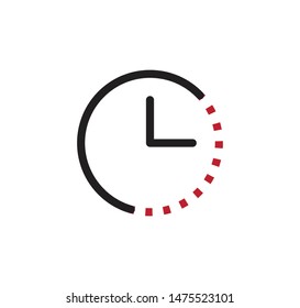 Clock icon flat style illustration