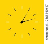 Clock icon in flat style isolated on yellow background. watch application icons. clock icon. wall clock design. vector illustration