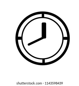 Clock icon flat style isolated on white background