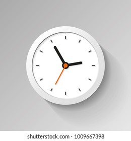 Clock icon in flat style. Minimalistic watch on white background. Business timer. Vector design element for you project