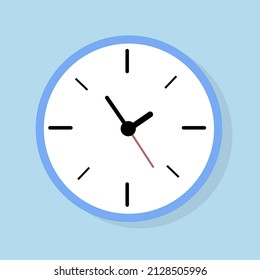Clock icon. Flat style on color background. Vector design element.