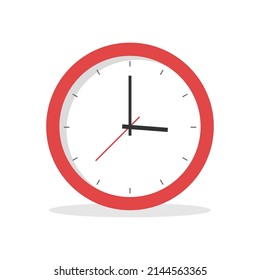 Clock icon in flat style. Time symbol. Vector illustration isolated on white background