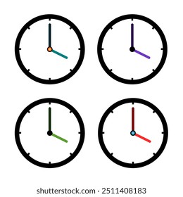 Clock icon in flat style, Time icon vector, Vector illustration