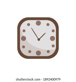 Clock icon in flat style, timer isolated 
 on white background. Clock Time Icon vector flat illustration. Business watch. simple round wall clock. Hour  