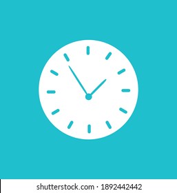 Clock icon in flat style, timer isolated 
 on white background. Clock Time Icon vector flat illustration. Business watch. simple round wall clock. Hour  