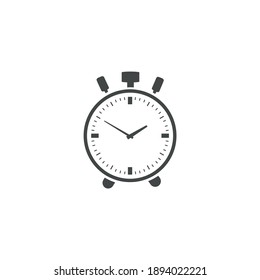 Clock icon in flat style, timer isolated on white background. Clock Time Icon vector flat illustration. Business watch. Simple round wall clock. Hour, Minimalistic watch symbol  