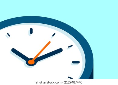 Clock icon in flat style, timer on color background. Business watch. Vector design element for you project