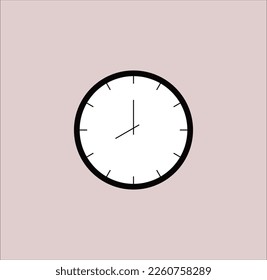 Clock icon in flat style, timer on color background. Vector design element