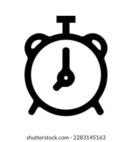 Clock icon in flat style, timer on white background.