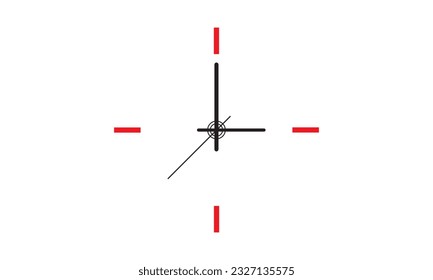 Clock icon in flat style, timer on color background. Vector design element