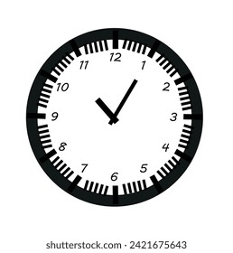 Clock icon in flat style, timer on color background. Vector design element