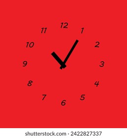 Clock icon in flat style, timer on color background. Vector design element