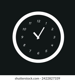 Clock icon in flat style, timer on color background. Vector design element