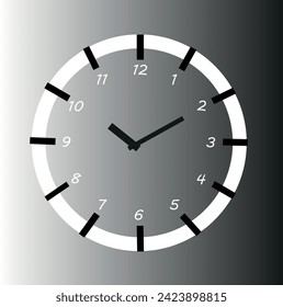 Clock icon in flat style, timer on color background. Vector design element